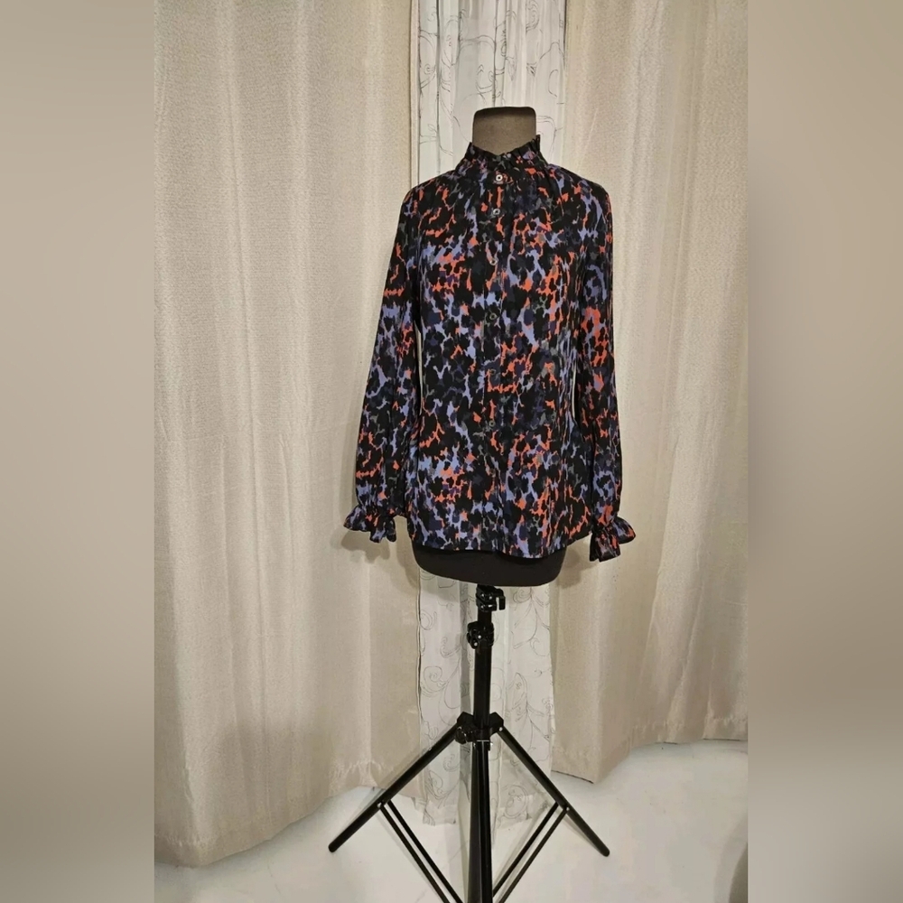 Don Caster Whimsigoth Color Splash Ruffle Neck Art-to-Weat Blouse 10 (M) - Picture 5 of 13